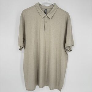Vuori Performance Polo Shirt XL Tan Short Sleeve Breathable Recycled Polyester